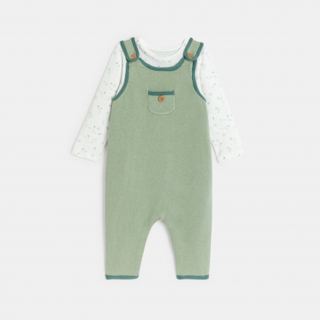 Obaibi Σαλοπέτα πλεκτή και φορμάκι πράσινο για νεογέννητα αγοράκια