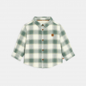 Obaibi Πουκάμισο μπουφάν με επένδυση φλις, καρό πράσινο για μωρά αγοράκια