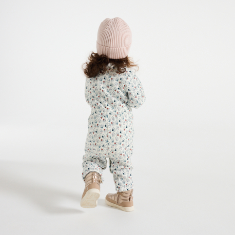 Obaibi Φορμάκι ολόσωμο μπεζ με μοτίφ γάτα για μωρά κοριτσάκια