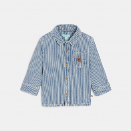 Obaibi Πουκάμισο μπουφάν ριγέ μπλε για μωρά αγοράκια