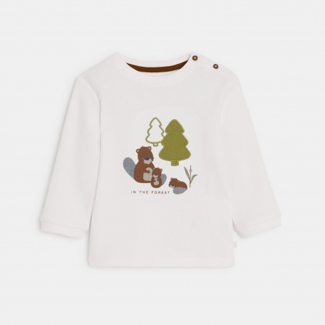 Obaibi Μπλούζα σφηκοφωλιά, κάστορας, λευκή, για μωρά αγοράκια