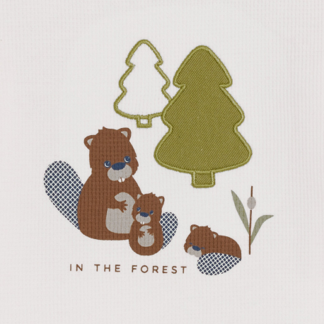 Obaibi Μπλούζα σφηκοφωλιά, κάστορας, λευκή, για μωρά αγοράκια