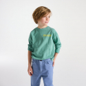 Okaidi Μπλούζα μακρυμάνικη με μοτίφ στην πλάτη, πράσινη για αγόρια