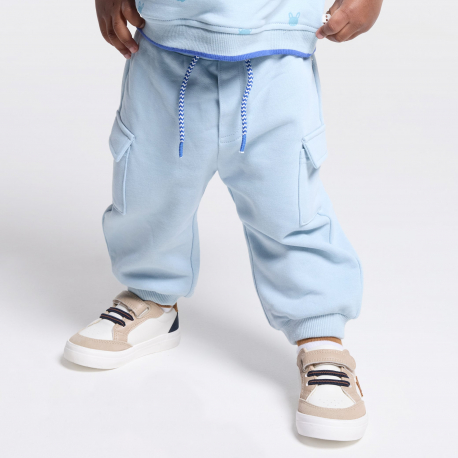 Obaibi Παντελόνι φόρμας από χνουδωτό ύφασμα μπλε για μωρά αγοράκια