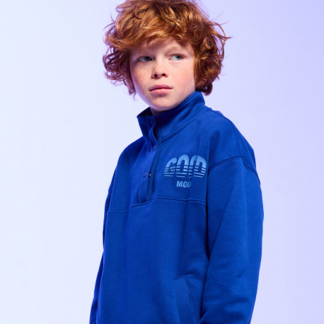 Okaidi Sweat col montant bleu garcon