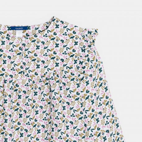 Okaidi Μπλούζα με βολάν με τυπωμένα σχέδια γκρι για κορίτσια