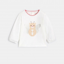 Obaibi Μπλούζα μακρυμάνικη με μοτίφ ζώα μπεζ για μωρά κοριτσάκια