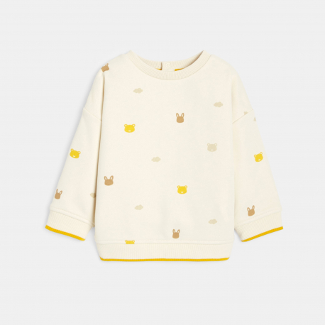 Obaibi Πουλόβερ υφασμάτινο με μοτίφ ζωάκια γκρι για μωρά αγοράκια