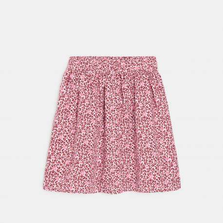 Okaidi Φούστα που δεν κολλά στο σώμα με τυπωμένα μοτίφ λεοπάρ ροζ για κορίτσια