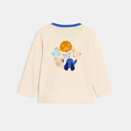 Obaibi Μπλούζα μπεζ με μοτίφ ζωάκια για μωρά αγοράκια