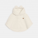 Obaibi Κάπα με κουκούλα από χοντρό χνουδωτό ύφασμα λευκή για νεογέννητα Unisex
