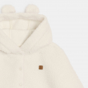 Obaibi Κάπα με κουκούλα από χοντρό χνουδωτό ύφασμα λευκή για νεογέννητα Unisex