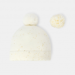 Okaidi Σκουφάκι με παγέτες εκρού για κορίτσια