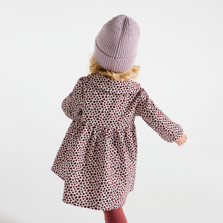 Obaibi Φόρεμα με τυπωμένα λεοπάρ σχέδιο και μπορντό κολάν για μωρά κοριτσάκια