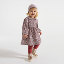 Obaibi Φόρεμα με τυπωμένα λεοπάρ σχέδιο και μπορντό κολάν για μωρά κοριτσάκια