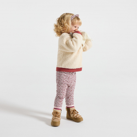 Obaibi Φούτερ από χνουδωτό ύφασμα και κολάν ζέρσεϊ εμπριμέ για μωρά κοριτσάκια