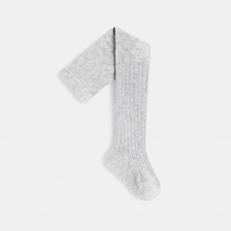 Obaibi Καλσόν βαμβακερά με γραμμές με λαμπερό νήμα γκρι για μωρά κοριτσάκια