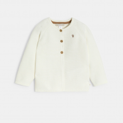 Obaibi Ζακέτα πλεκτή, λευκή, για νεογέννητα, Unisex