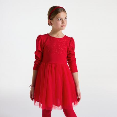 Okaidi Φόρεμα κόκκινο χριστουγεννιάτικο για κορίτσια
