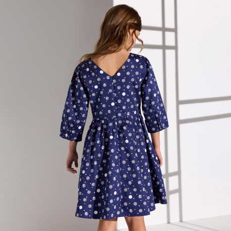 Okaidi Robe bleue a manches bouffantes Fille