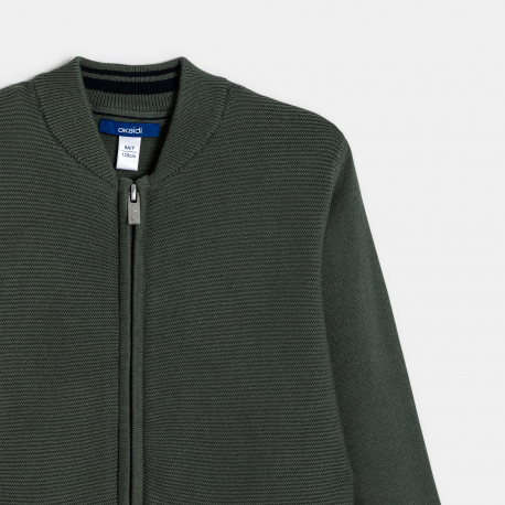 Okaidi Ζακέτα μακριά με γιακά teddy πράσινο για αγόρια