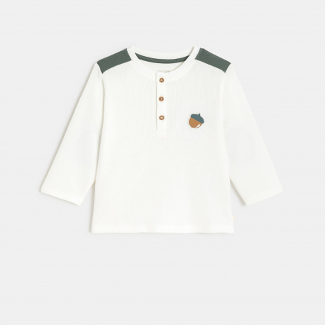 Obaibi Μπλούζα μακρυμάνικη, λευκή, για μωρά αγοράκια