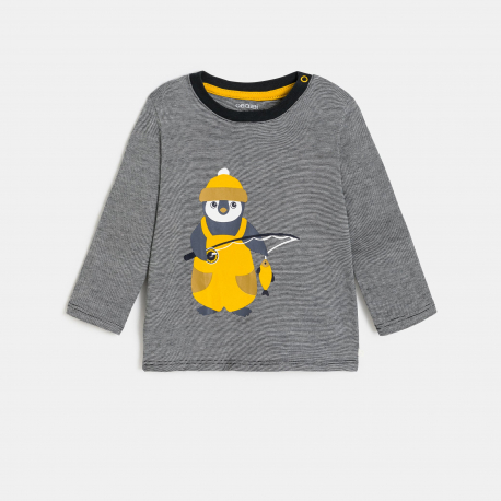 Obaibi Μπλούζα γκρι με μοτίφ ζωάκι για μωρά αγοράκια