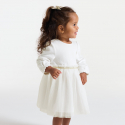 Obaibi Robe chic bi-matiere blanche bebe fille