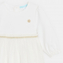 Obaibi Robe chic bi-matiere blanche bebe fille