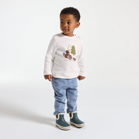 Obaibi Μπλούζα σφηκοφωλιά, κάστορας, λευκή, για μωρά αγοράκια