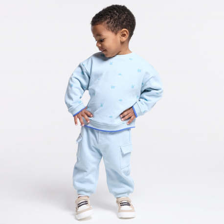Obaibi Παντελόνι φόρμας από χνουδωτό ύφασμα μπλε για μωρά αγοράκια