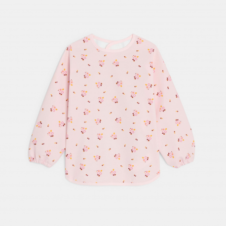 Obaibi Ποδιά δραστηριοτήτων με τυπωμένα λουλούδια ροζ για μωρά κοριτσάκια