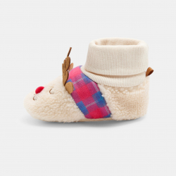 Obaibi Παπουτσάκια αγκαλιάς  βρεφικά, μαλακά τάρανδος λευκά Unisex