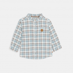 Obaibi Πουκάμισο καρό βαμβακερό μπλε για μωρά αγοράκια