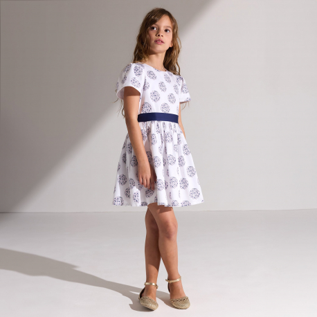 Okaidi Robe blanche fleurie fille