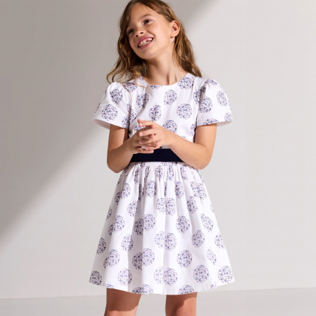 Okaidi Robe blanche fleurie fille