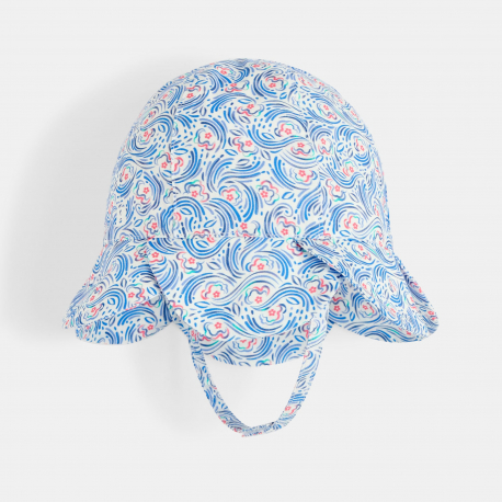 Obaibi Chapeau de soleil cloche fleurs bleu bebe fille
