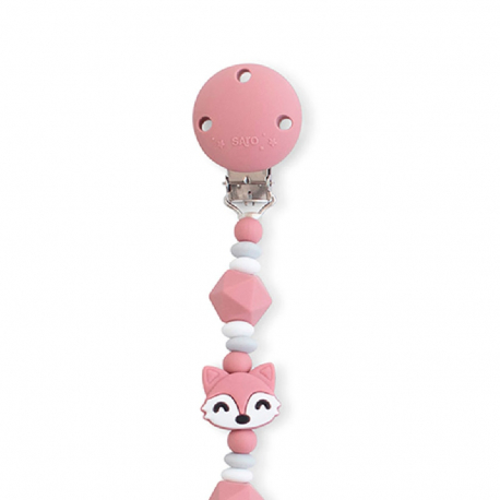 Κλιπ πιπίλας από σιλικόνη SARO Foxy Old Pink