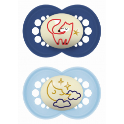 Πιπίλες MAM Original Night 6-16 μηνών Αγόρι, σετ των 2