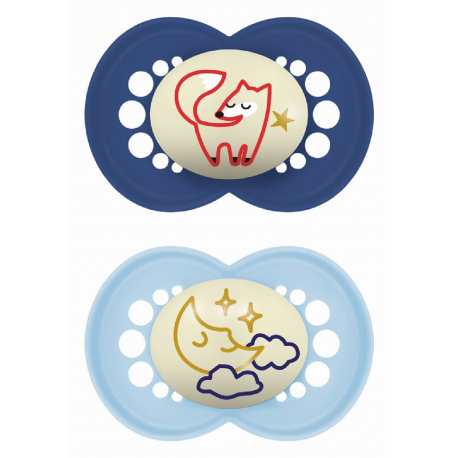 Πιπίλες MAM Original Night 6-16 μηνών Αγόρι, σετ των 2