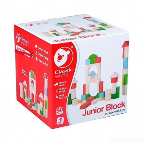 Ξύλινα τουβλάκια Classic world™ Junior Block 50 τεμάχια