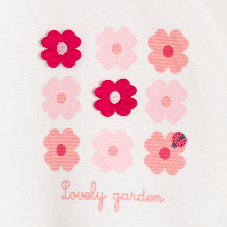 Obaibi Dors-bien blanc motif fleuri bebe fille