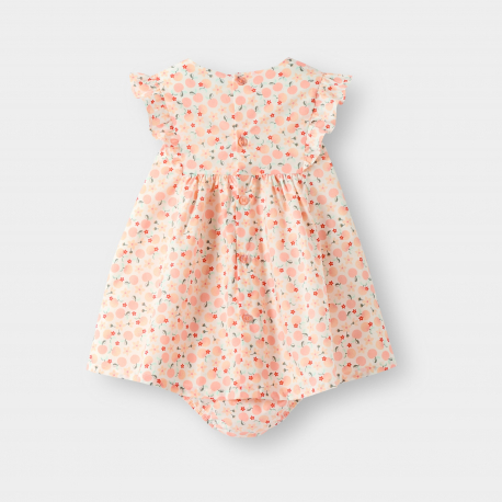 Obaibi Robe ample fruits orange bebe fille