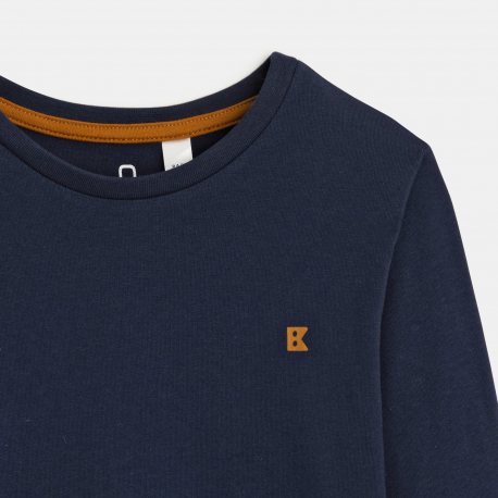 Okaidi Μπλούζα μακρυμάνικη, μονόχρωμη, μπλε για αγόρια