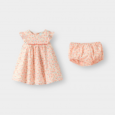 Obaibi Robe ample fruits orange bebe fille