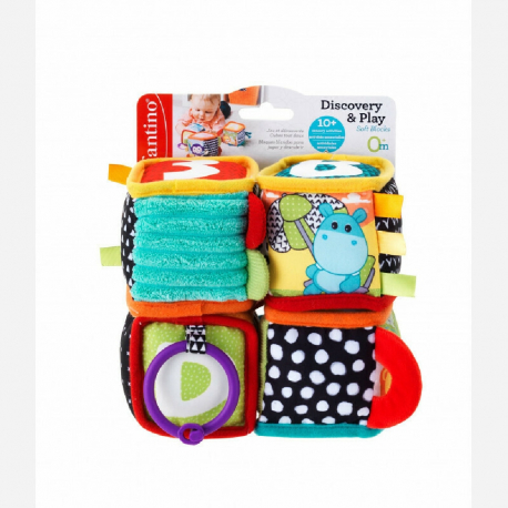 Σετ 4 μαλακοί κύβοι δραστηριοτήτων Infantino® Discover &amp; Play Soft Blocks