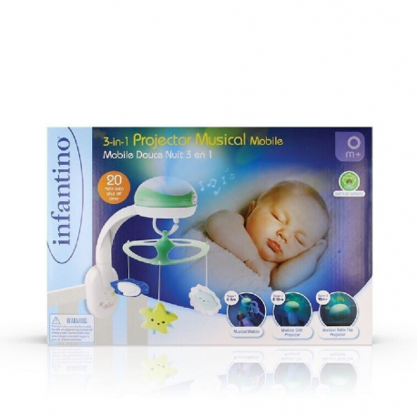 Μουσικό κρεμαστό - προβολέας Infantino® 3-in-1 Projector Musical Mobile Lime