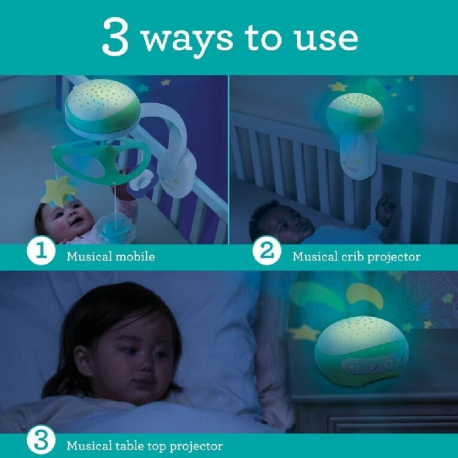 Μουσικό κρεμαστό - προβολέας Infantino® 3-in-1 Projector Musical Mobile Lime