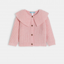 Obaibi Ζακέτα μακριά με μικρό γιακά για κορίτσια ροζ