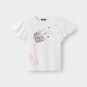 Okaidi T-shirt jersey fleur blanc fille